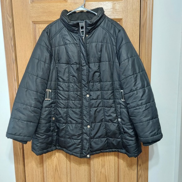 Liz Claiborne Jackets & Blazers - Liz Claiborne Women's Quilted Winter Jacket Coat Black Size 2X